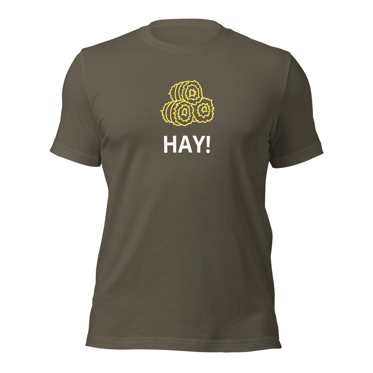 "HAY! T-Shirt – Fun Graphic Tee with 3 Hay Bales | Quirky Farm-Inspired Apparel"