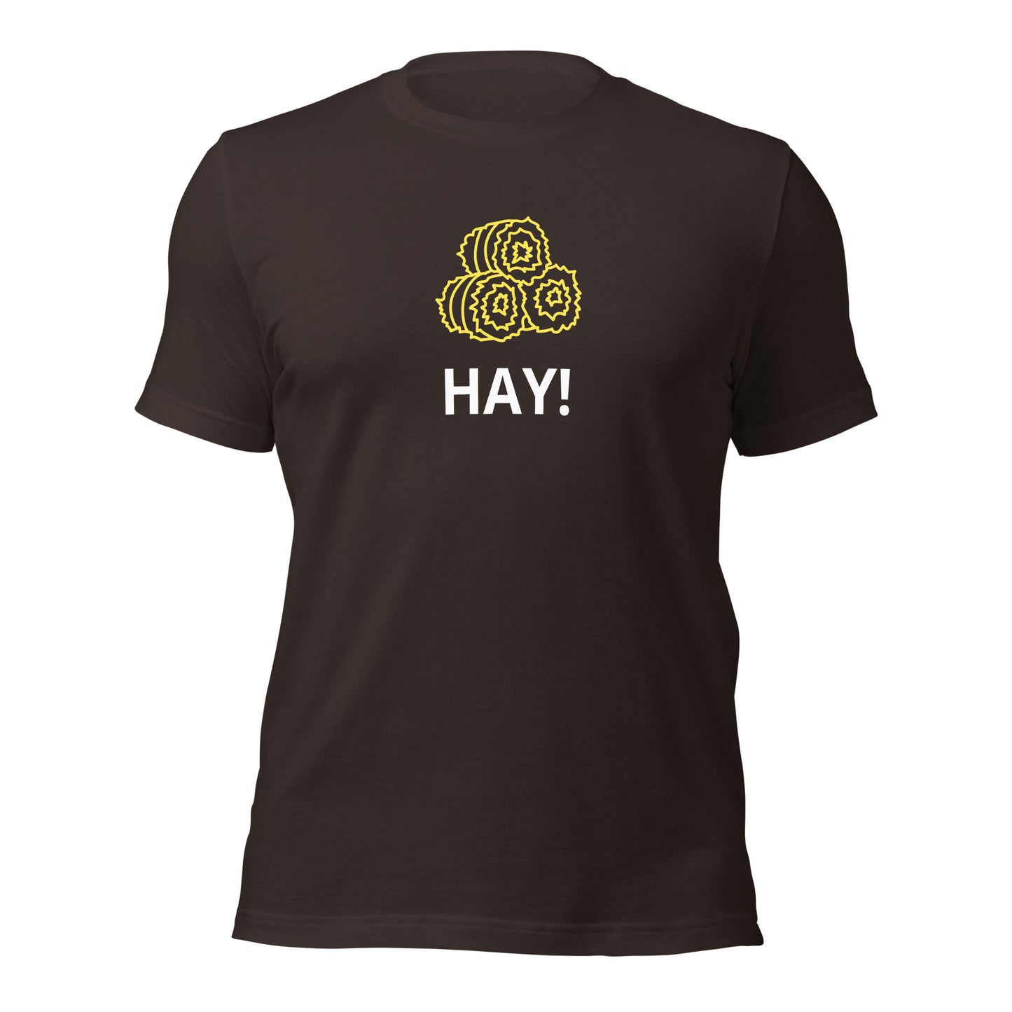 "HAY! T-Shirt – Fun Graphic Tee with 3 Hay Bales | Quirky Farm-Inspired Apparel"